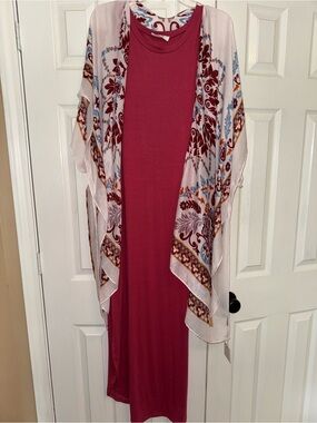 New Zenana Outfitters XL Maxi Dress & Kimono